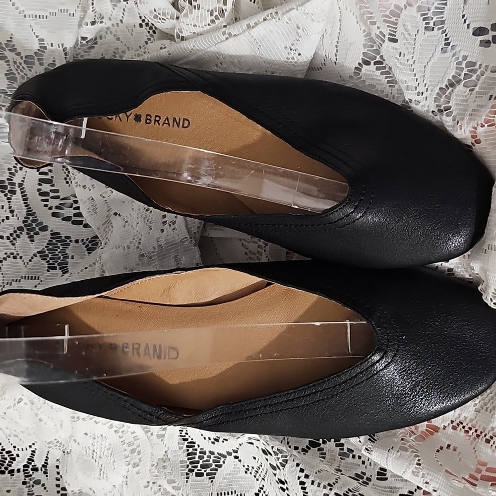 Lucky Brand Leather Alba Ballet Flat in Black Size 7 1/2